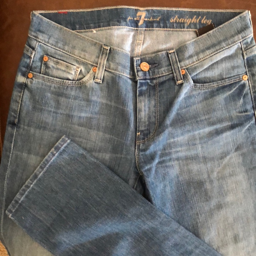 Seven for all Mankind light was straight leg jeans